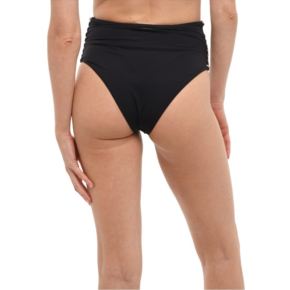 NWT STELLA MCCARTNEY Swim Falabella Chain Detail Bikini Bottom Black Size S - Picture 4 of 16